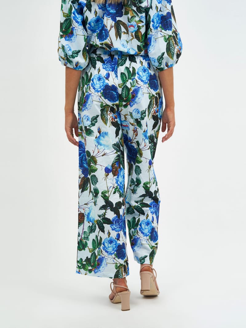 Linen Relaxed Pant Blue Liberty Rose