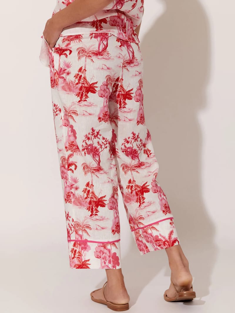 Detailed Linen Pant Pink adorne