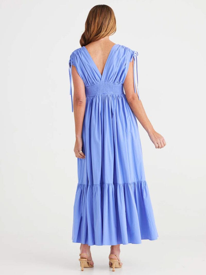 Gathered Sleeve Dress Blue Brave + True