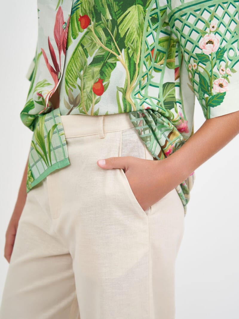 Relaxed Viscose Shirt Green Liberty Rose