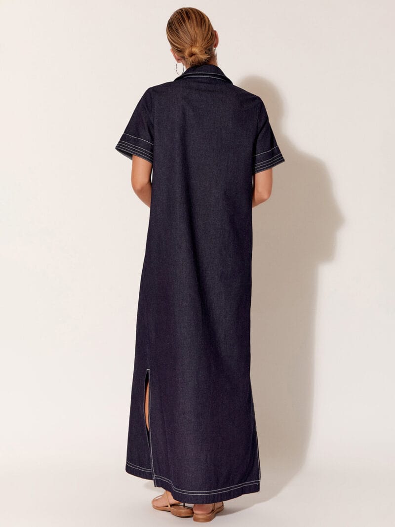 Stitch Detail Maxi Dress Denim adorne
