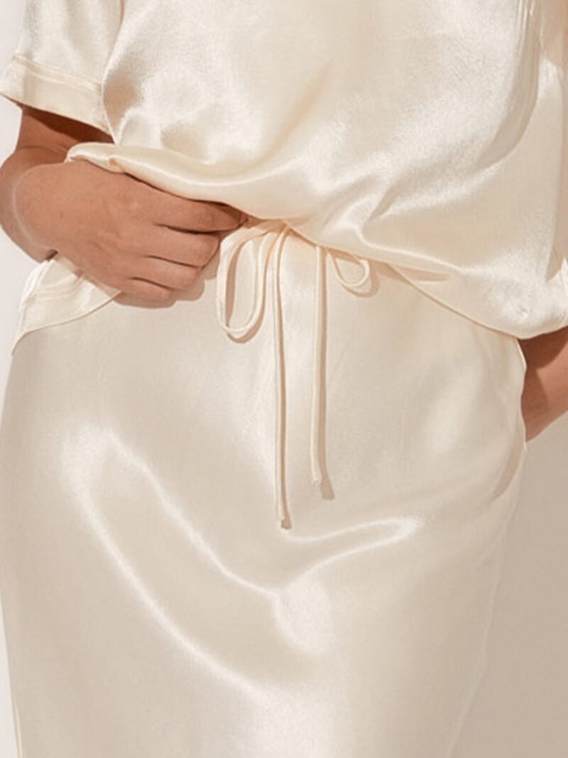 Satin Skirt Cream adorne