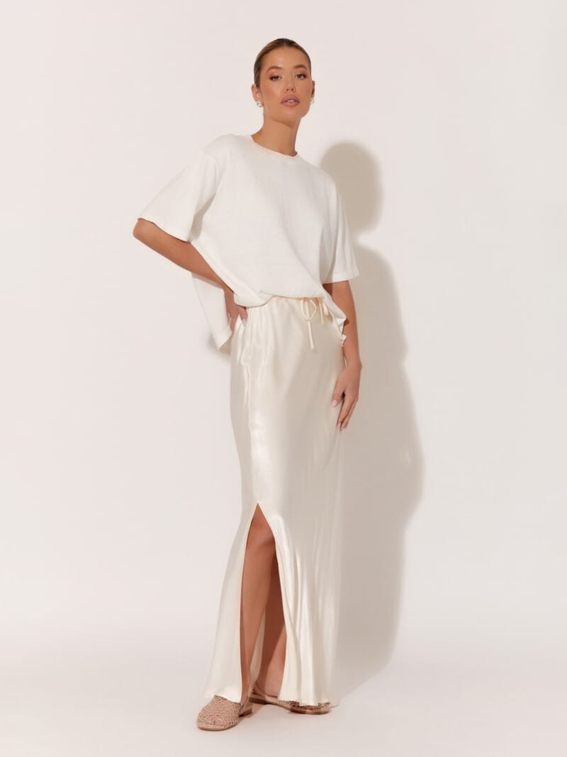 Satin Skirt Cream adorne