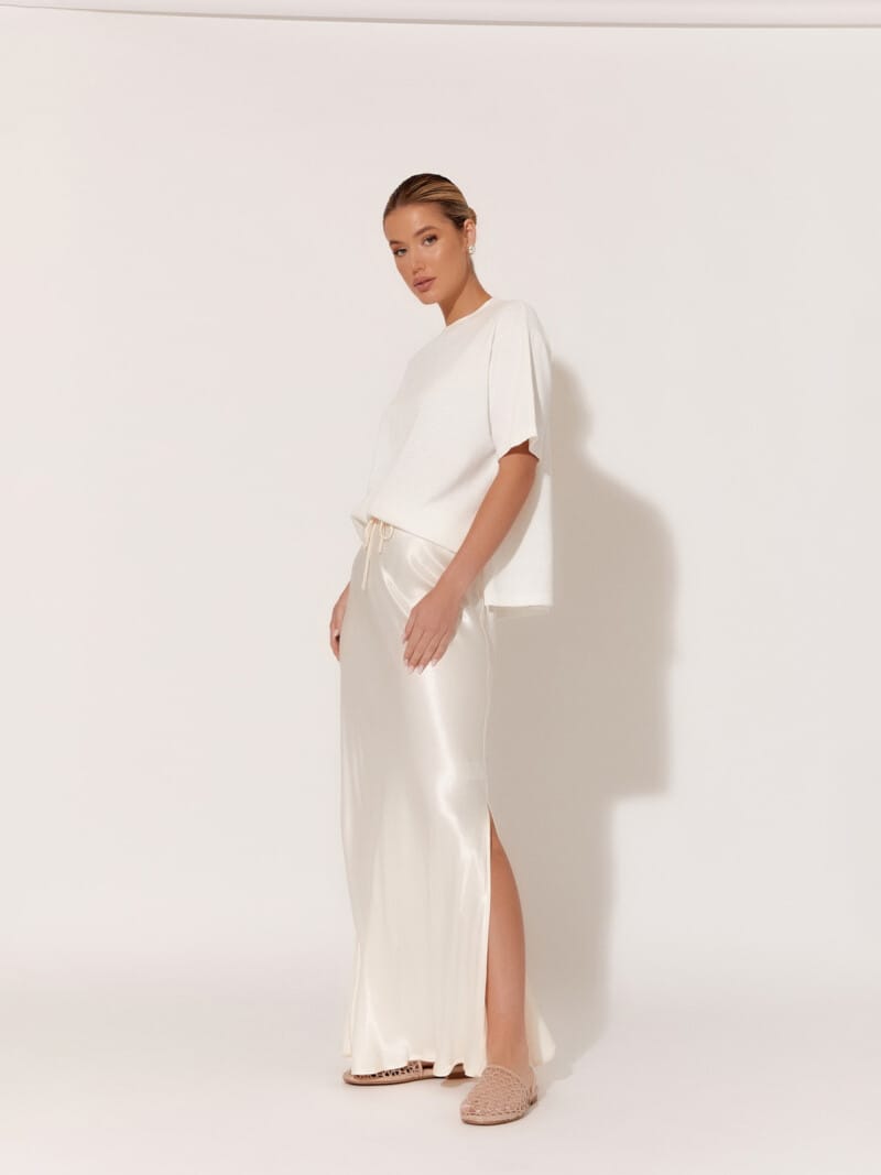 Satin Skirt Cream adorne