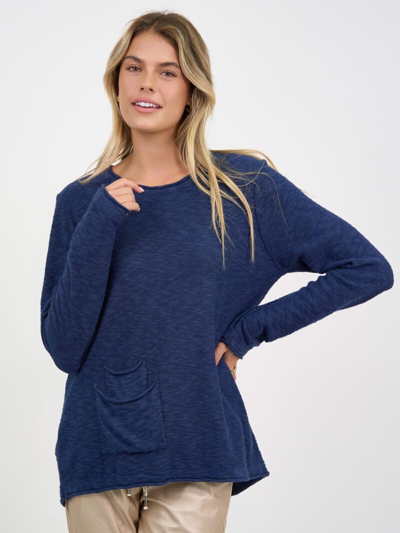 Double Pocket Knit Navy Worthier