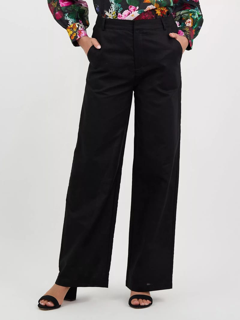 Essential Linen Pant Black Liberty Rose
