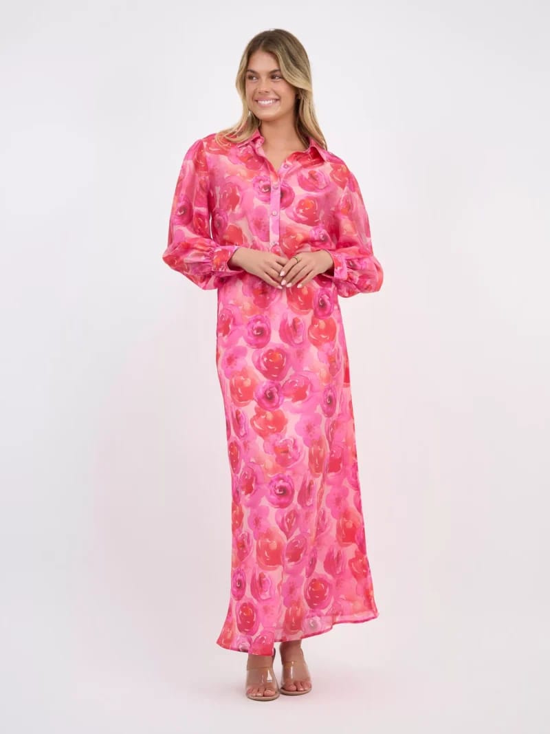 Bias Cut Skirt Red Liberty Rose