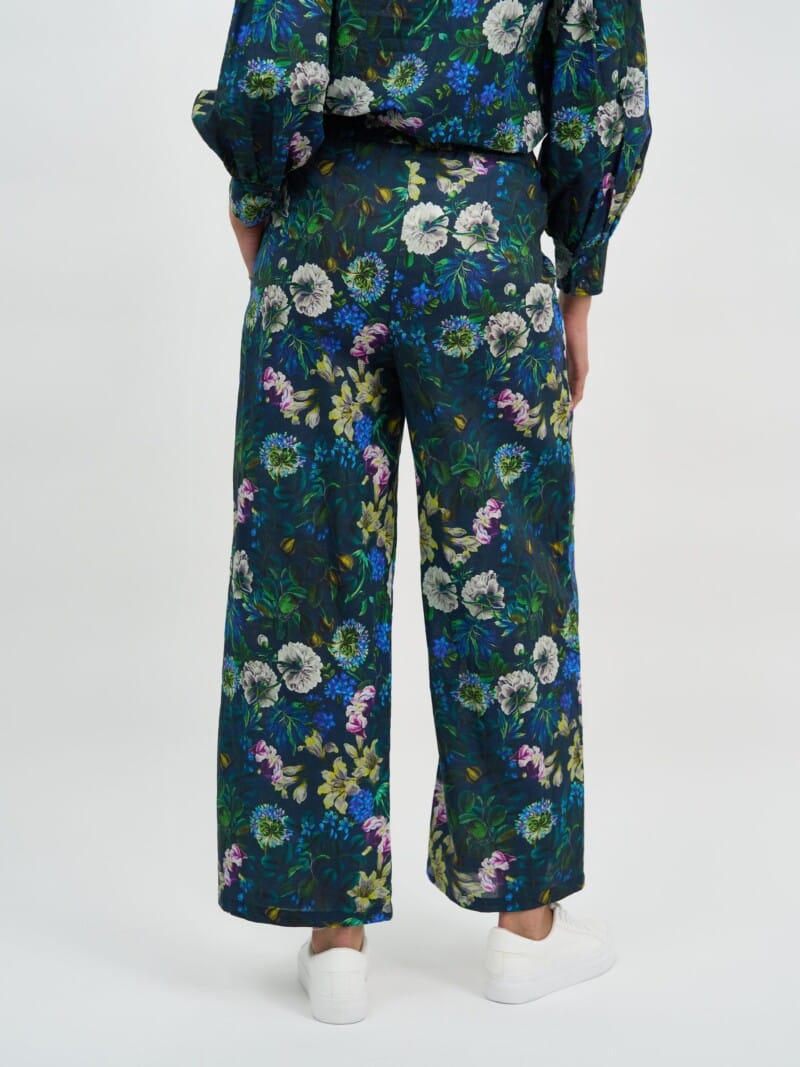 Linen Relaxed Pant Navy Liberty Rose