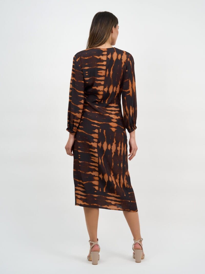 Viscose Wrap Dress Brown Liberty Rose