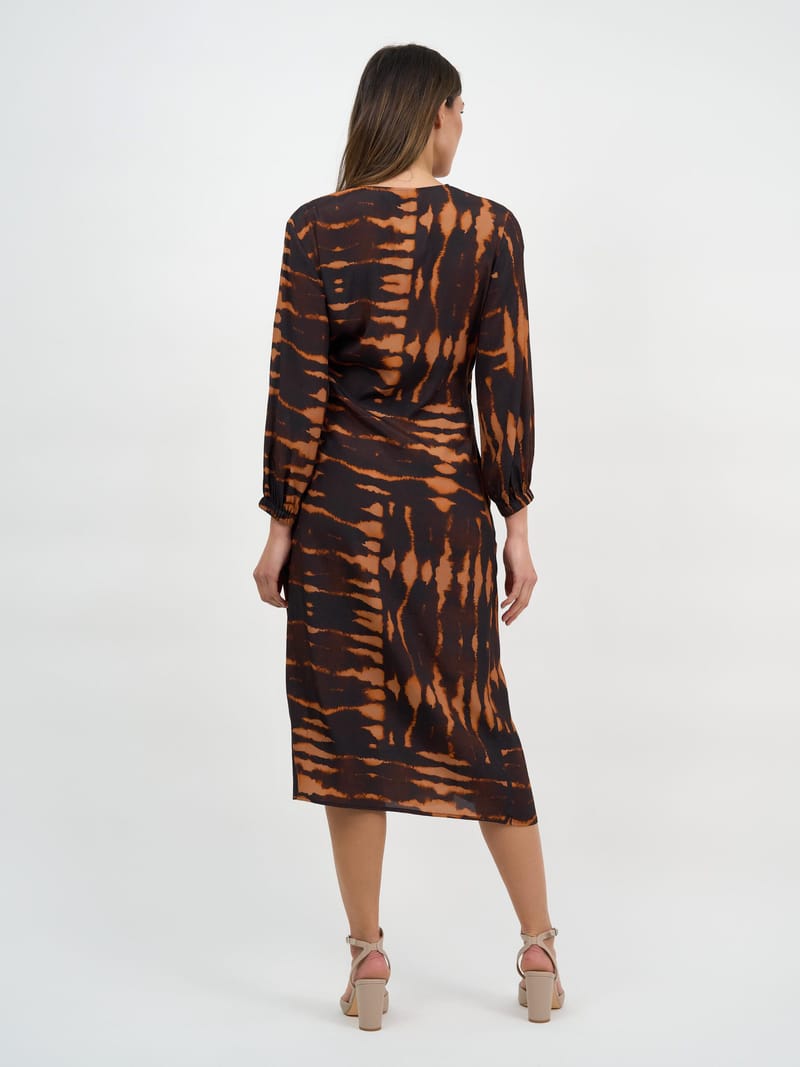 Viscose Wrap Dress Brown Liberty Rose