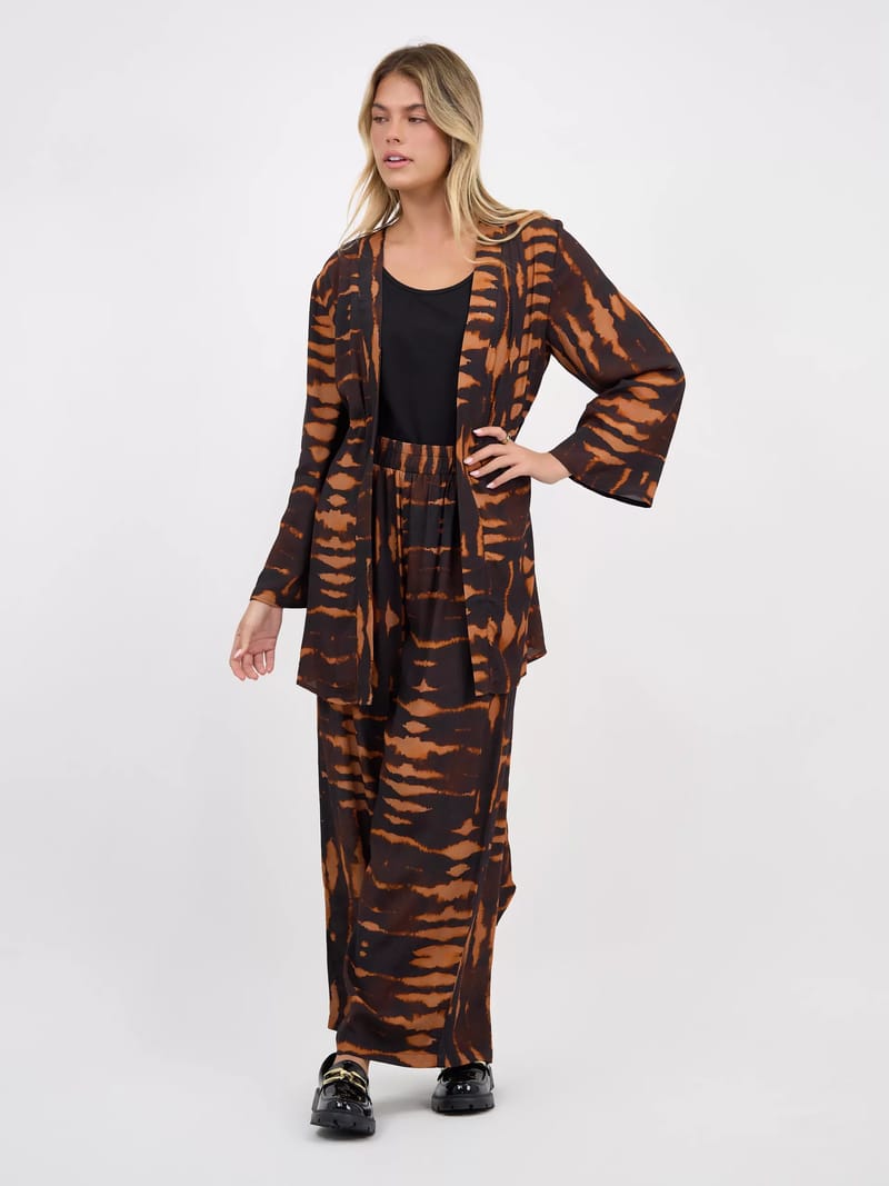 Viscose Kimono Jacket Brown Liberty Rose