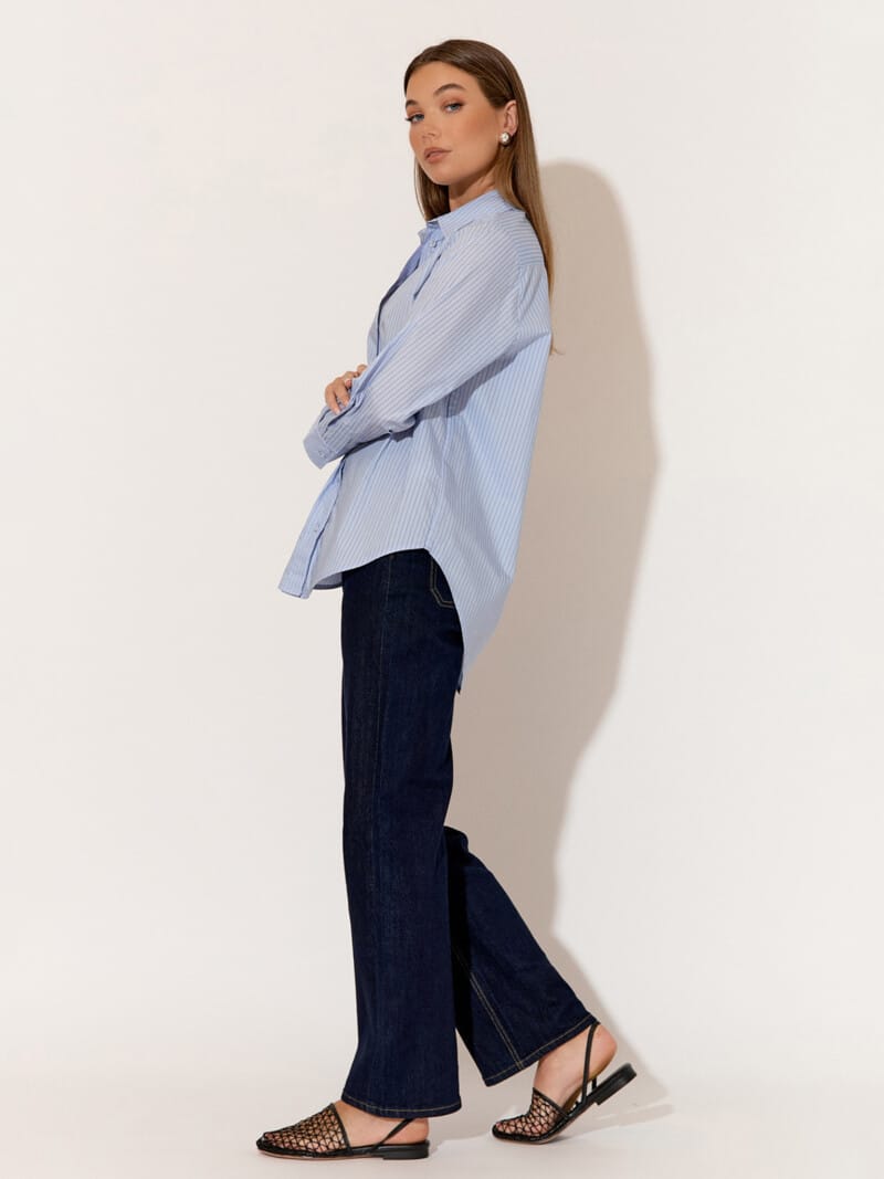 Striped Poplin Shirt Blue adorne