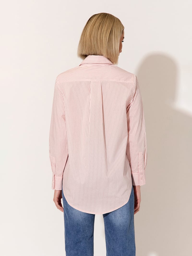 Striped Poplin Shirt Pink adorne