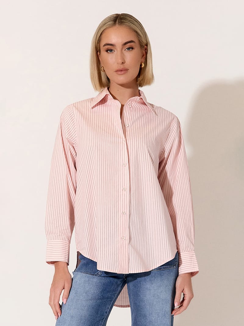 Striped Poplin Shirt Pink adorne