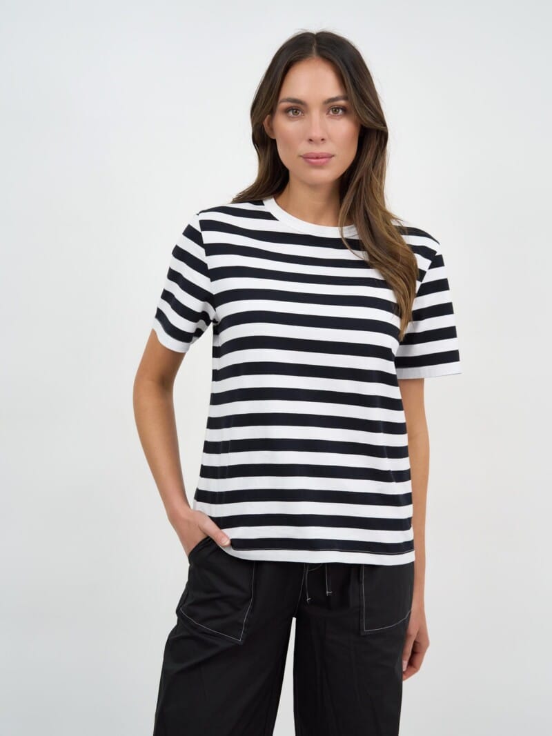 Cotton Jersey Stripe Tee Stripe Liberty Rose