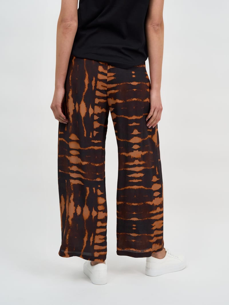 Viscose Elastic Waist Pant Brown Liberty Rose