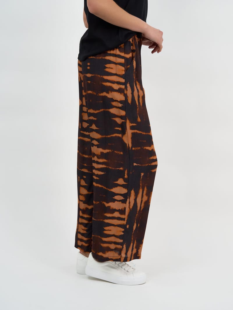 Viscose Elastic Waist Pant Brown Liberty Rose