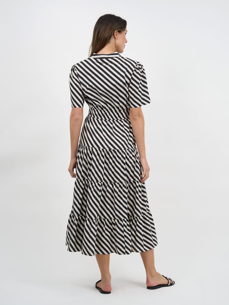 Tier Detail Dress Stripe Liberty Rose