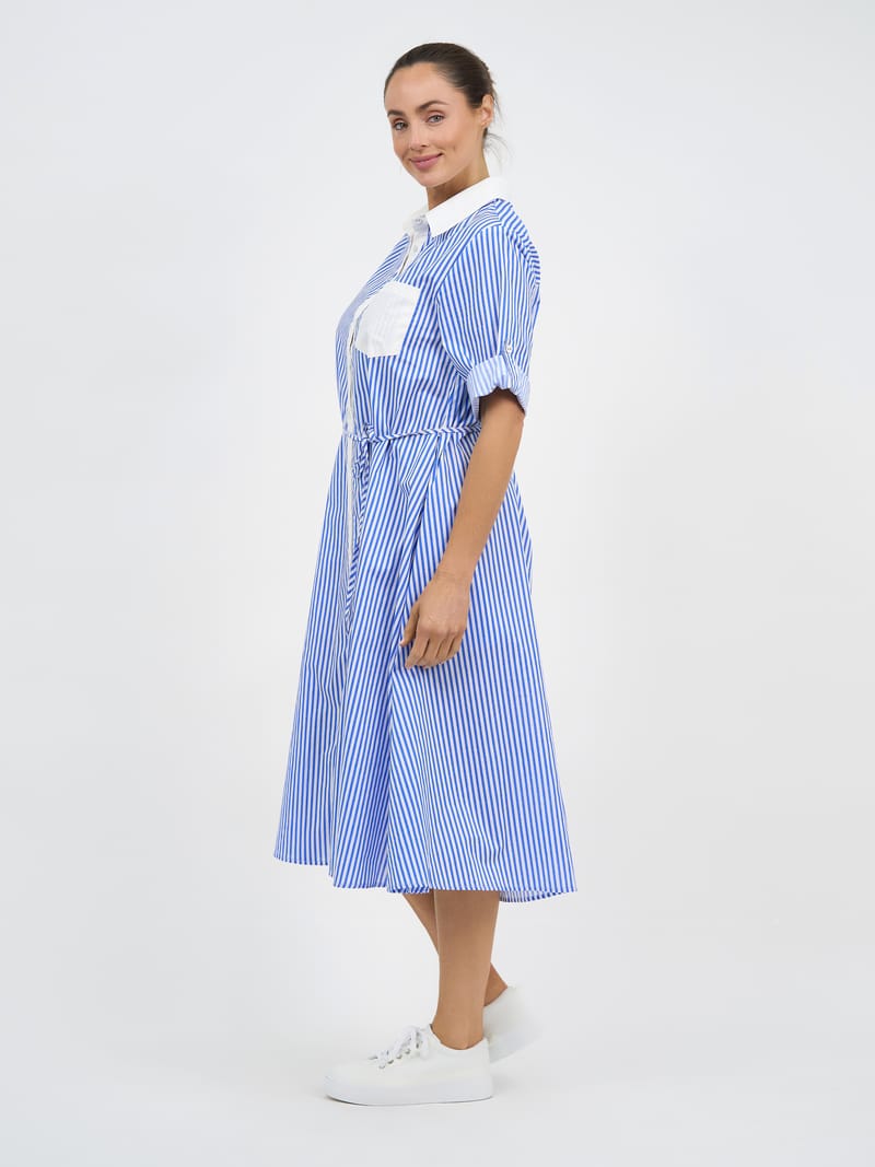 Cotton Relaxed Shirt Dress Blue Liberty Rose