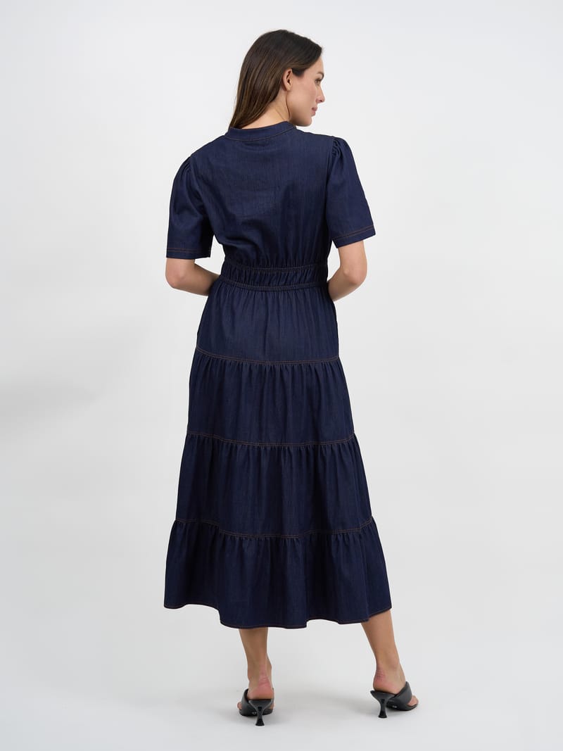 Denim Tier Detail Dress Denim Liberty Rose