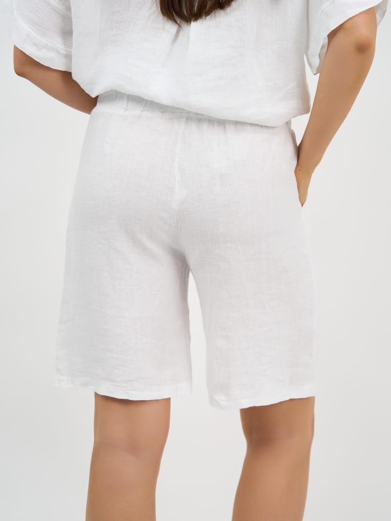 Linen Pocket Short White La Strada