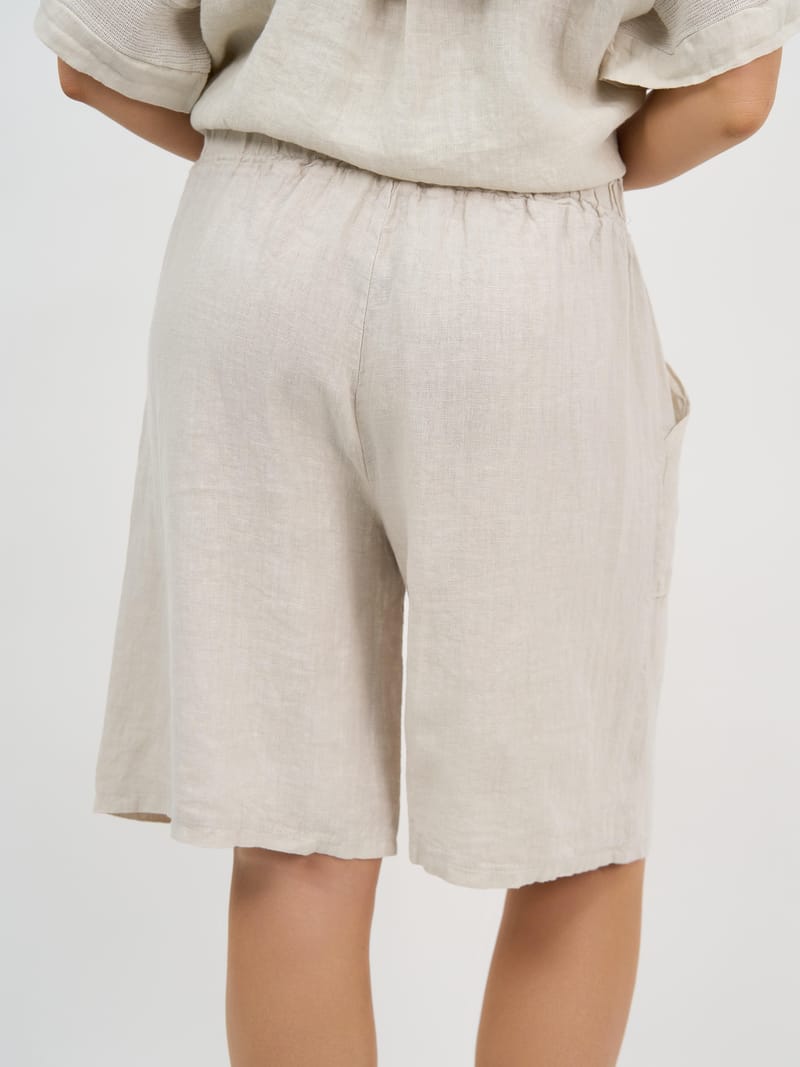 Linen Pocket Short Beige La Strada