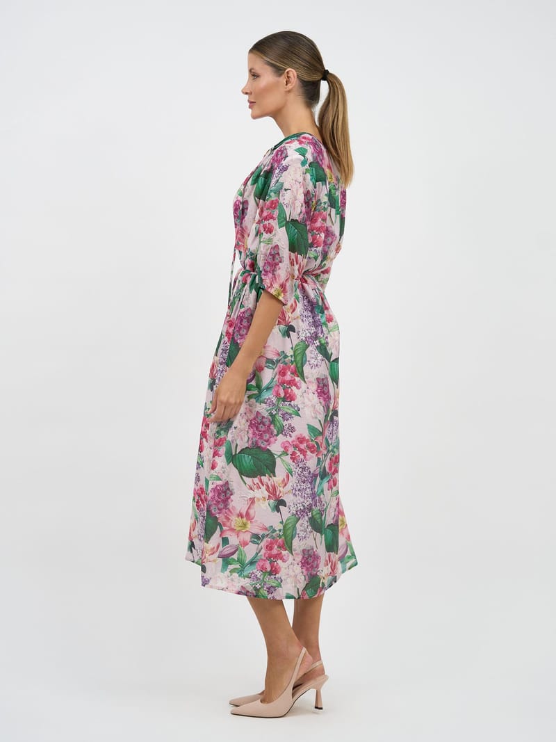 Tie Neckline Dress Pink Liberty Rose