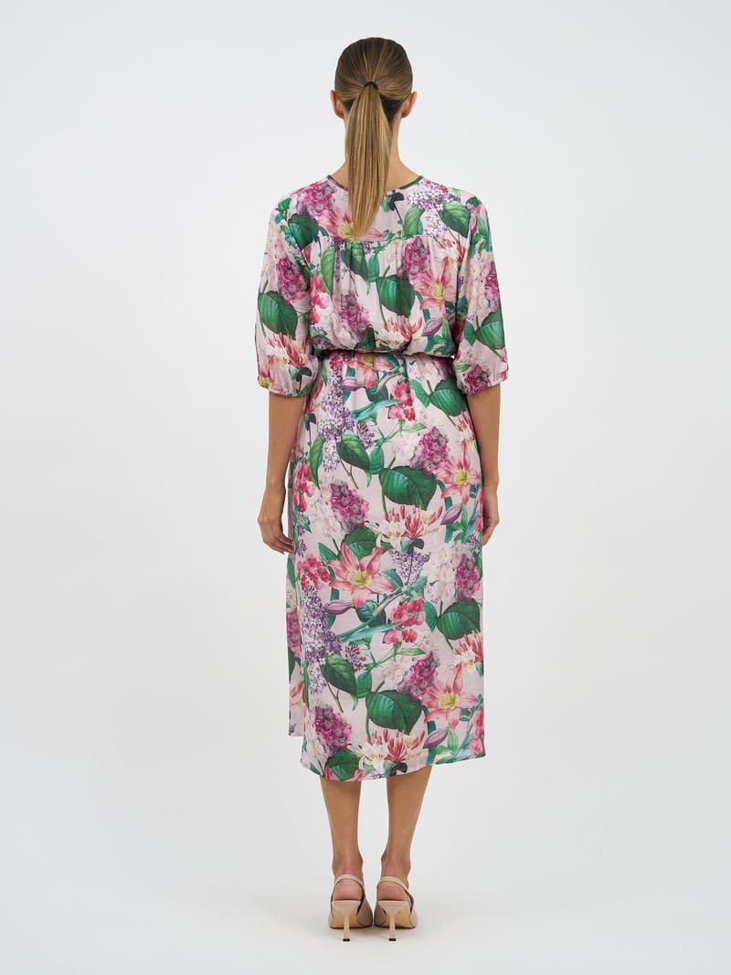 Tie Neckline Dress Pink Liberty Rose