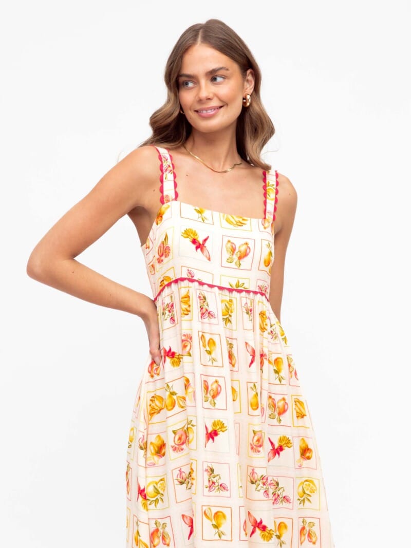 Ric Rac Sleeveless Dress Red Label of Love