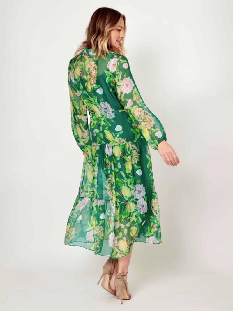 Silk Tier Shirt Dress Green La Strada