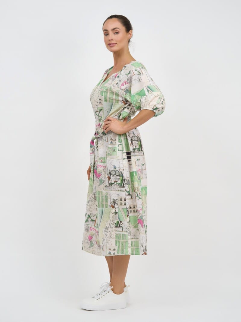 Cotton Midi Dress Natural Liberty Rose