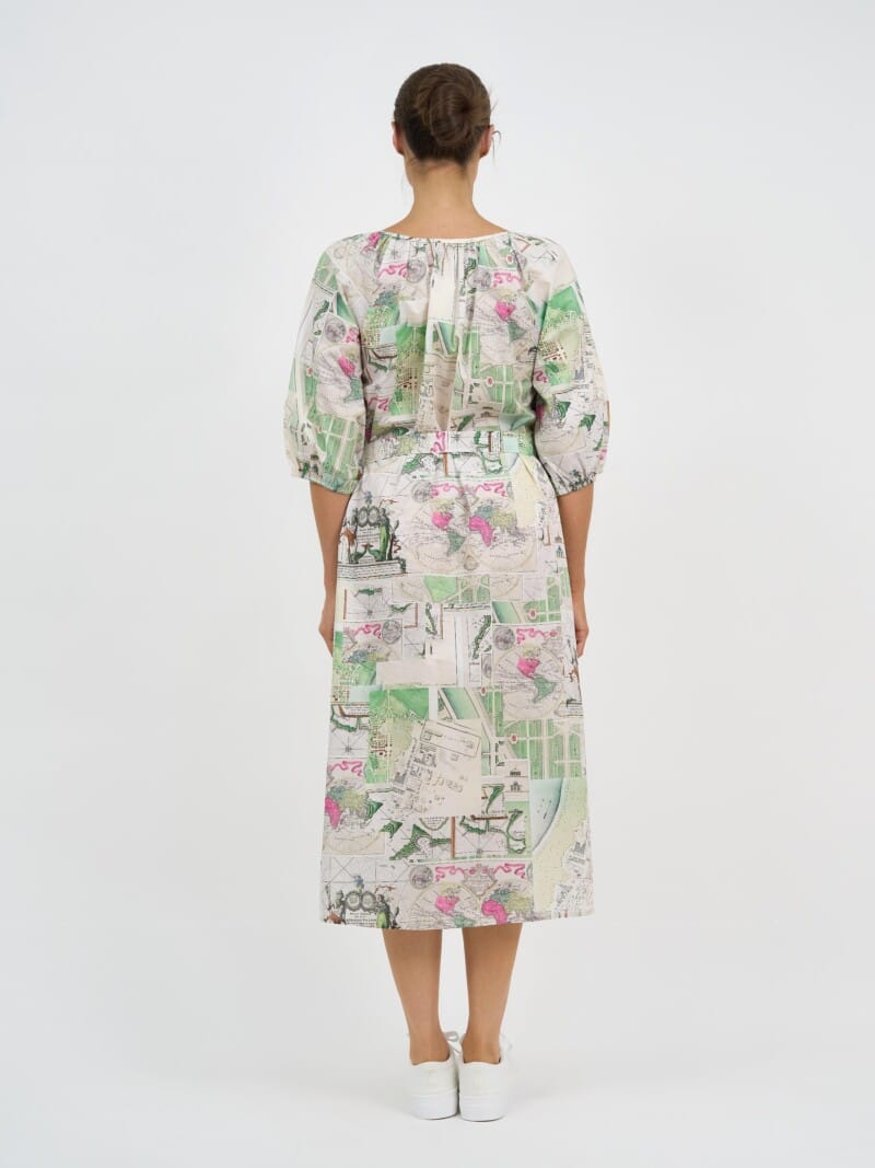 Cotton Midi Dress Natural Liberty Rose