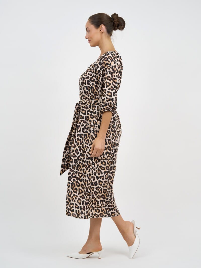 Cotton Midi Dress Natural Liberty Rose