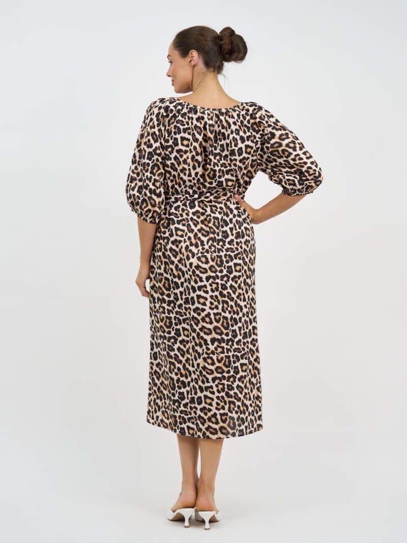 Cotton Midi Dress Natural Liberty Rose