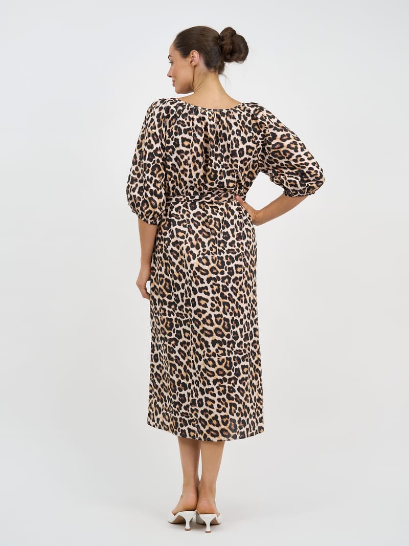 Cotton Midi Dress Natural Liberty Rose