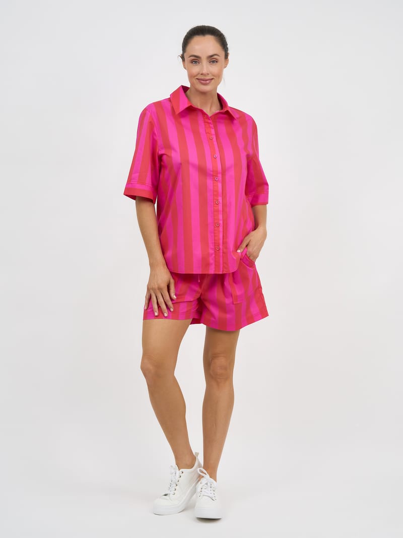 Relaxed Cotton Shirt Pink Liberty Rose