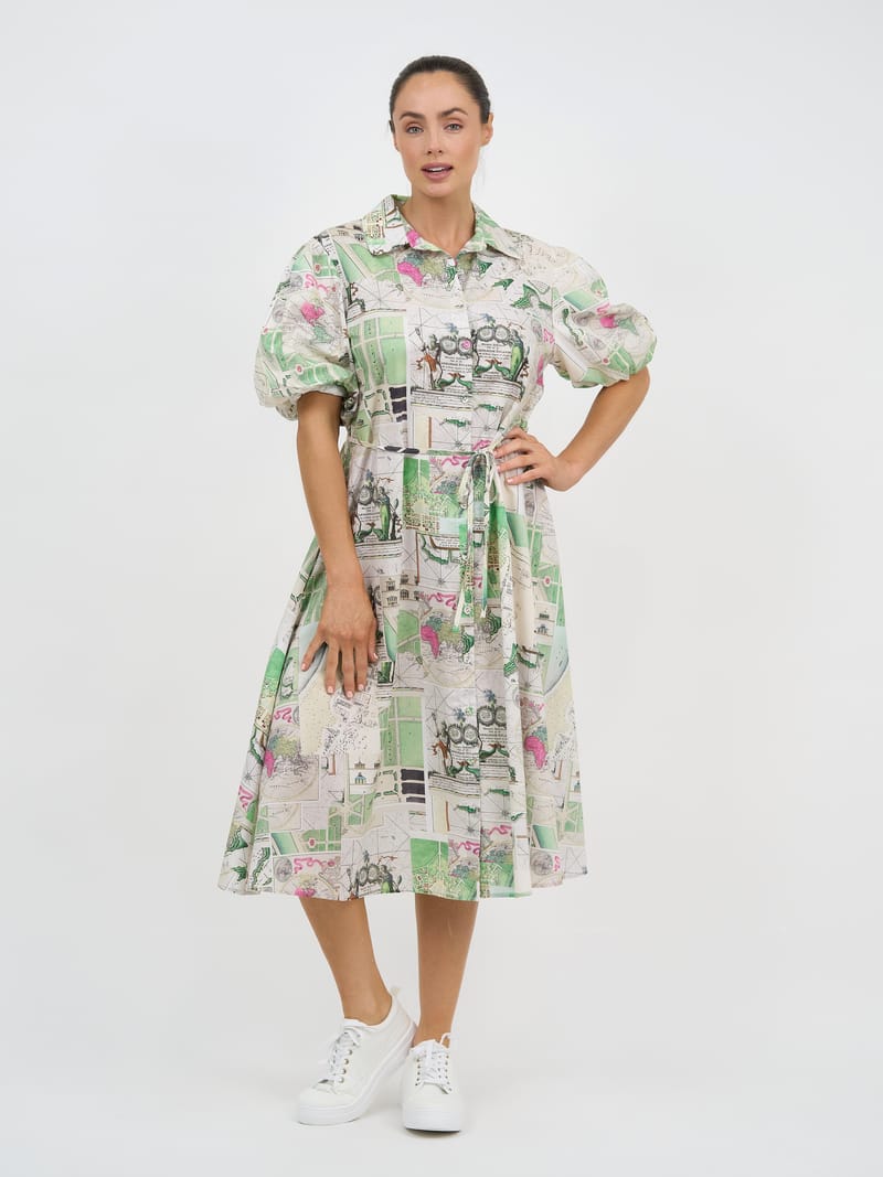 Relaxed Cotton Shirt Dress Natural Liberty Rose
