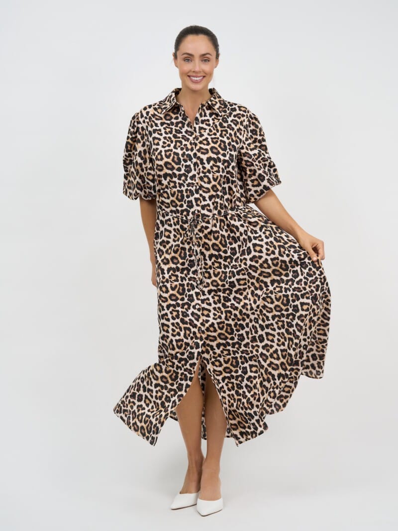 Maxi Cotton Shirt Dress Natural Liberty Rose