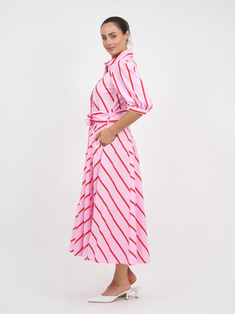Bianca Belted Dress Pink Leoni