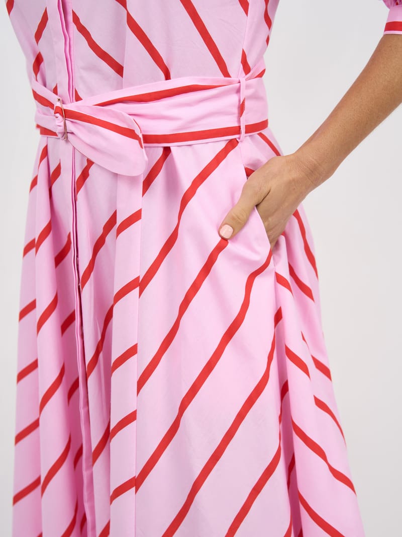 Bianca Belted Dress Pink Leoni