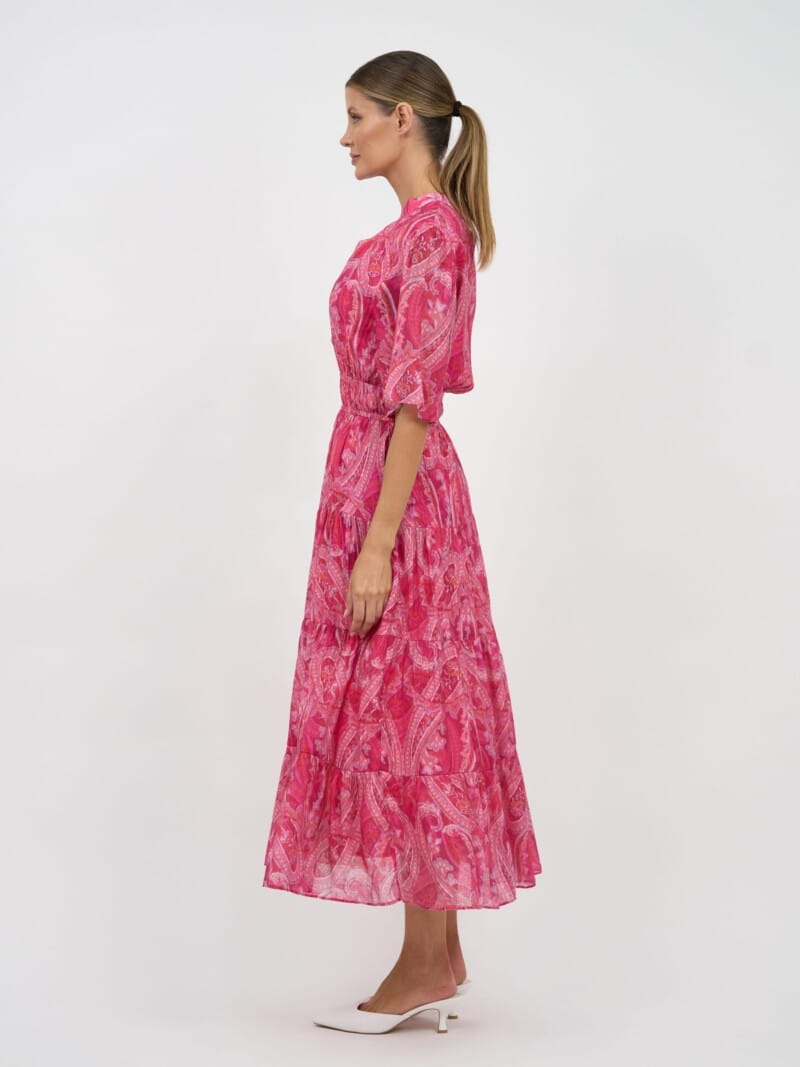 Tier Detail Dress Pink Liberty Rose
