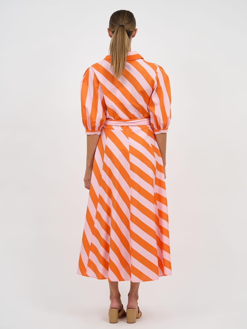 Bianca Belted Dress Orange Leoni