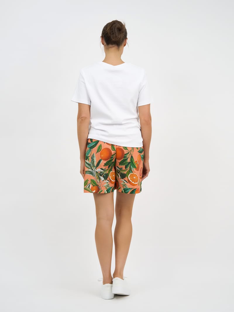 Print Cotton Tee Orange Liberty Rose