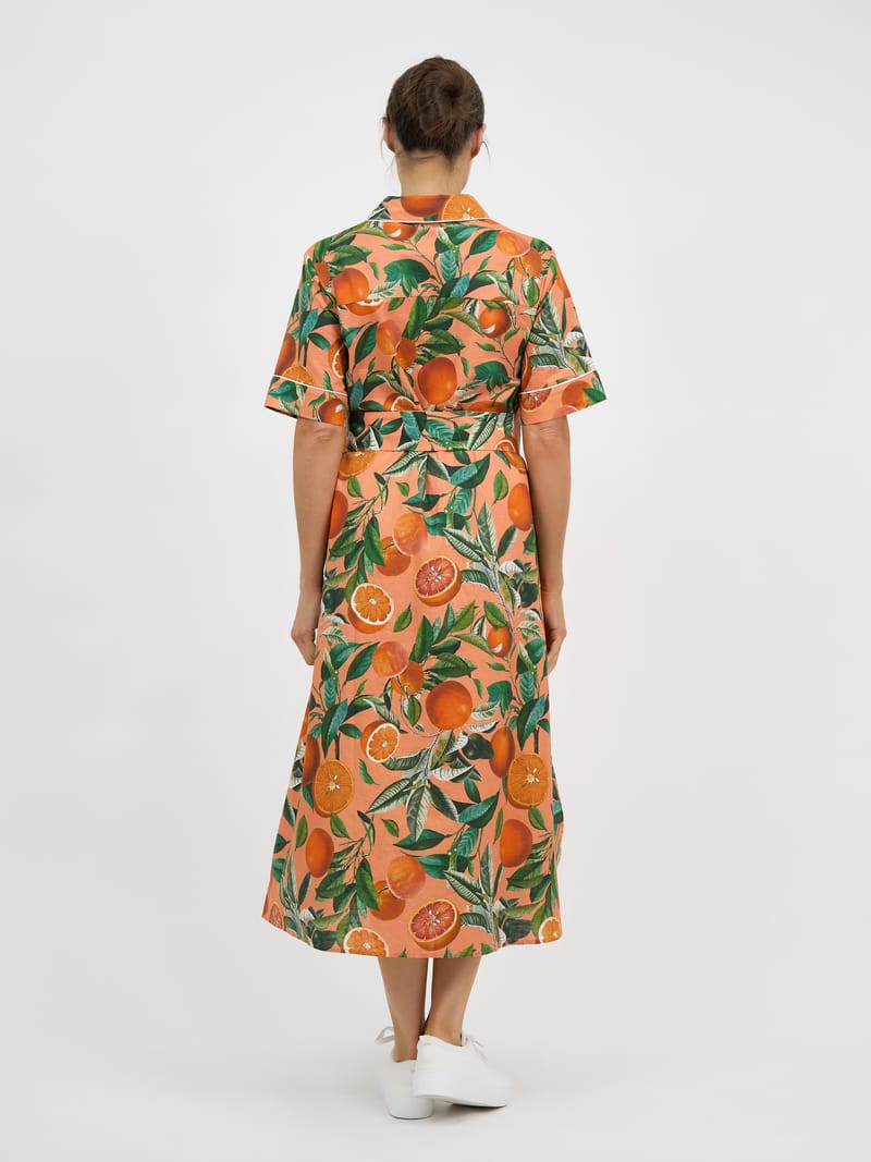 Trim Detail Shirt Dress Orange Liberty Rose