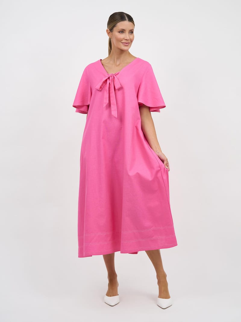 Liana Flute Sleeve Dress Pink Liberty Rose