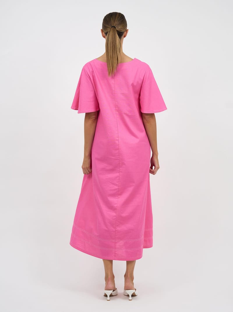 Liana Flute Sleeve Dress Pink Liberty Rose