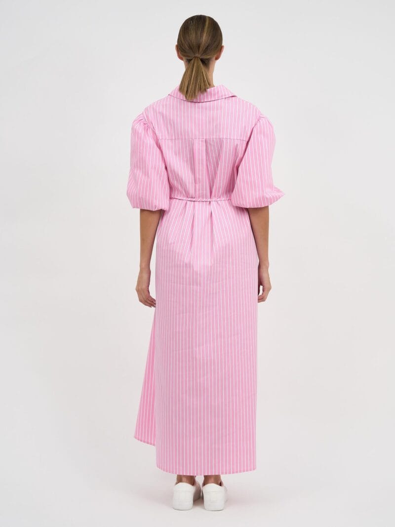 Maxi Cotton Shirt Dress Pink Liberty Rose