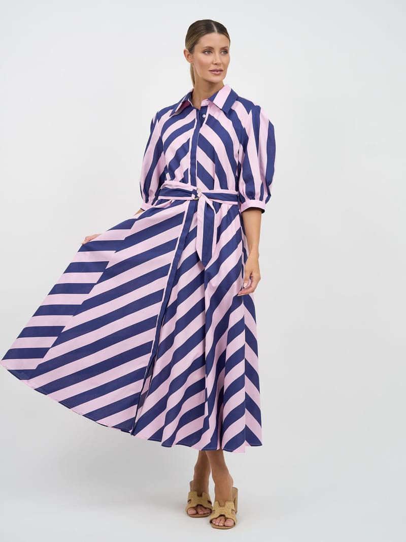 Bianca Belted Dress Ink Leoni