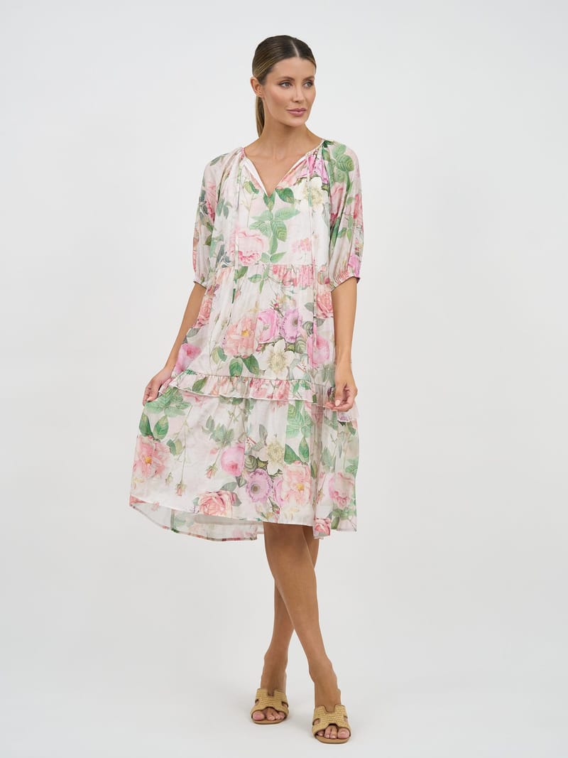 Tier Frill Relaxed Dress Natural Liberty Rose