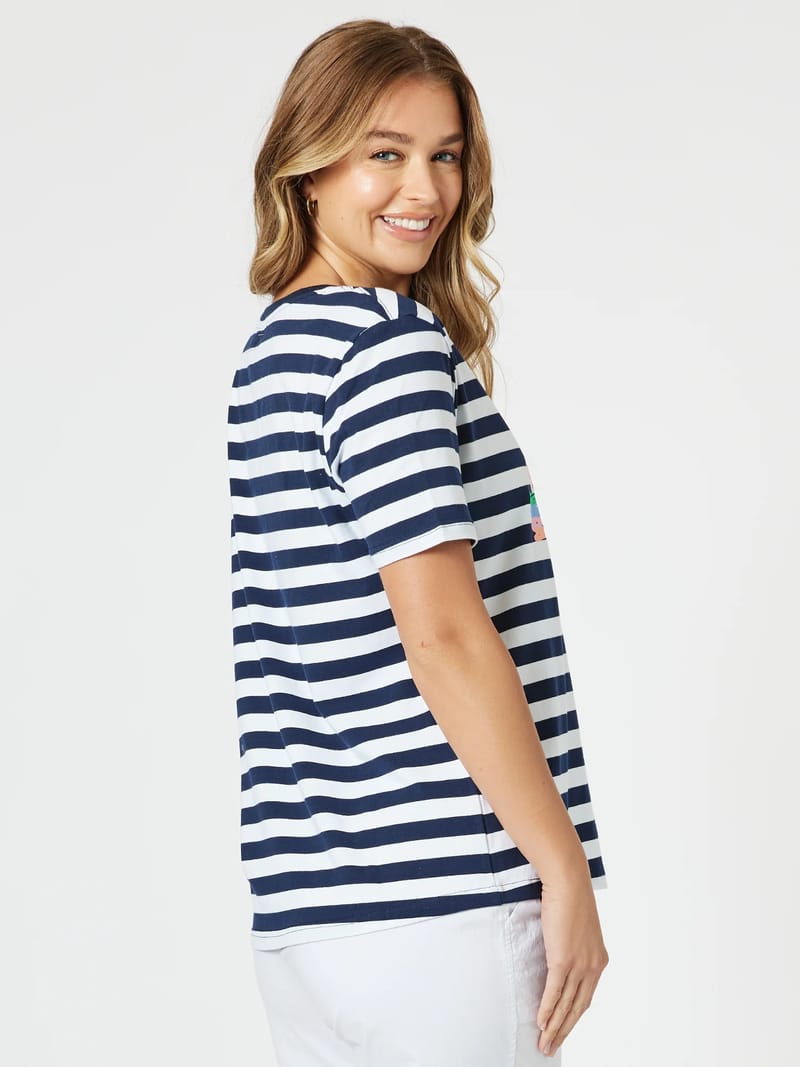Heart Stripe Tee Orange Threadz